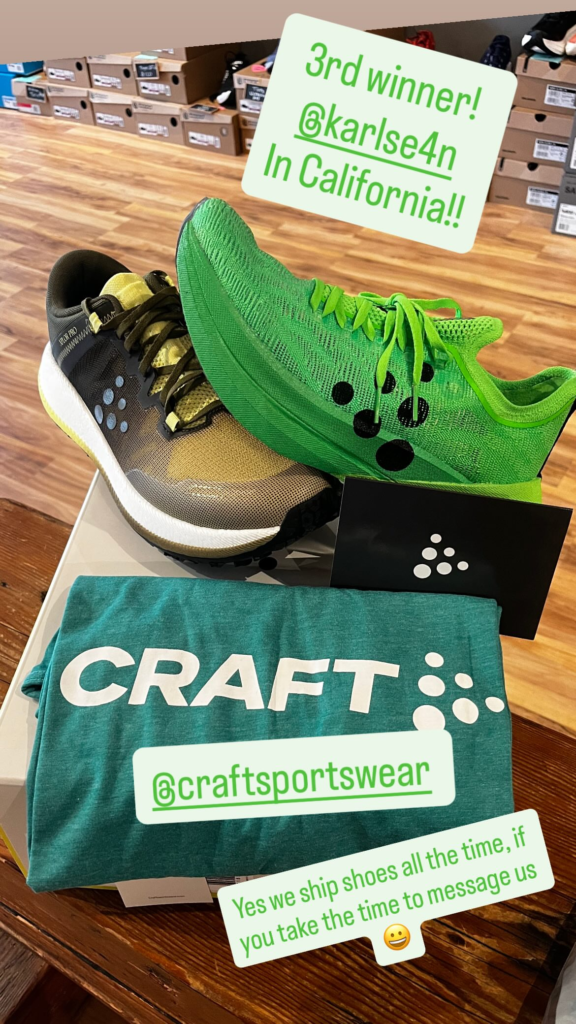 Congratulations to our Craft Kype Pro #teamgreen super shoe winner #3! He bought a pair of Craft Xplor Pro trail shoes and took home a pair of Craft Kype Pro super shoes, and a green Craft Sportswear t-shirt! #teamgreen 