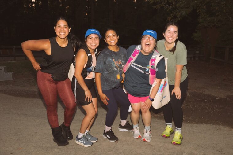 Five female Club Seattle Runners Division trail runners pause for a photo | CSRD Intro To Trail Running Series